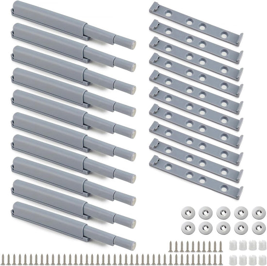 Petluno® Pack of 10 push-to-open door openers, soft close door dampers for kitchen cabinet doors