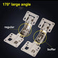 Spring-loaded hinge, 170 degrees, for kitchen cabinets, door hinges, large angle door hinges, angle stop, self-closing hinge, 4 pieces, improved version with buffer damping