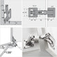 Spring-loaded hinge, 170 degrees, for kitchen cabinets, door hinges, large angle door hinges, angle stop, self-closing hinge, 4 pieces, improved version with buffer damping