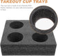 Takeaway Coffee Cup Bottle Carrier: 2Pcs Black Holders Foam - Hot or Cold Drinks Carrier Trays - Beverage Trays for Package Service - Packaging Supplies
