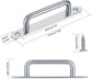 2 pieces sliding door handles, split door handles, sliding door handle with stainless steel plate, cabinet door handle, shed door handles, garden door handles (192 mm) 192MM