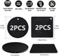 4 Pack Silicone Trivet Mats, Heat Resistant Pot Holders Non-Slip Hot Pads for Kitchen, Silicone Trivets for hot pots 2 Square and 2 Round Mats (Black)