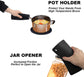4 Pack Silicone Trivet Mats, Heat Resistant Pot Holders Non-Slip Hot Pads for Kitchen, Silicone Trivets for hot pots 2 Square and 2 Round Mats (Black)