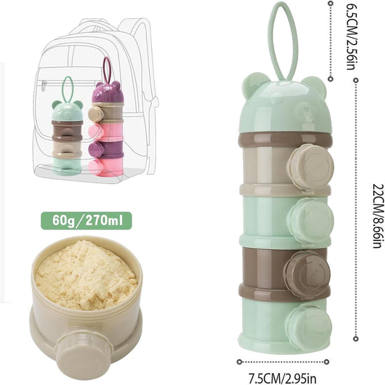 2 PCS 4 Layers Baby Milk Powder Dispenser, Milk Powder Pots,Food Storage Tank, Candy Storage Tank, Formula Dispenser Portable Milk Powder Formula Dispenser Container Pot Box Milk Cans Snack Storage