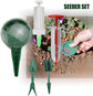 Mini Seed Spreader, 2025 Upgrade Mini Sowing Seed Dispenser, Small Hand Seed Planter Tool, Manual Seedlings Dibber and Widger Set, Garden Seed Planter Seed Counter for Spreading