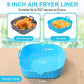 Air Fryer Liner Square 2 Pack 8.6 Inch Silicone Airfryer Liners 4-7 QT Reusable Air Fryer Silicone Liners Pot Oven Liner Baking Tray, Air Fryer Basket Silicone Mat Bowl Air Fryer Accessories Kitchen