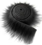 2x59 Inch Shaggy Faux Fur, Plush Faux Fur Fabric Strips, Super Soft Craft Precut Strip for DIY Craft Cosplay Costume Christmas Halloween Santa Claus Gnome Beard Hair Dwarf Decoration (Black)
