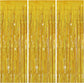 3 Pack Gold Backdrop Birthday Decorations Foil Curtain Streamers Dance Party Photo Booth Props for Bachelorette Christmas Halloween New Years Eve Supplies -