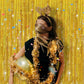3 Pack Gold Backdrop Birthday Decorations Foil Curtain Streamers Dance Party Photo Booth Props for Bachelorette Christmas Halloween New Years Eve Supplies -