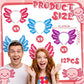 12 Pcs Halloween Axolotl Costume Headband Animal Ear Hair Hoop Headpiece Cosplay Party Favor for Women Adult Christmas Birthday Decor Accessory -