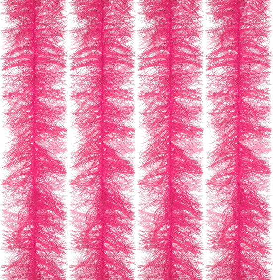 5Ft Feather Boa, 4 Pcs Artificial Fluffy Boas Party Decorations for DIY Crafts, Wedding Costume, Christmas, Concert, Halloween, Home Decor, Pink