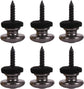 6 Pieces Mushrooms Head Guitar Strap Buttons Locks Chrome (Black) Black