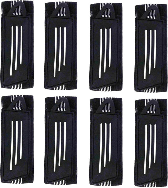 8 Pack Elastic Bike Bicycle Ankle Leg Riding Puttee Cycling Safety Bind Pant Bands Clip Strap Belt Fully Adjustable Cycling, Jogging, Camping (Black)