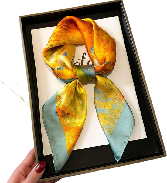 Head Scarf for Women Soft Like Silk and Versatile Neck Scarves Dressy Fashion Accessories Gift Feather