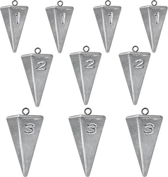 Fishing Weights Pyramid Sinkers Kit Bullet for Ocean Saltwater Surf Gear Tackle 1oz 2oz 3oz
