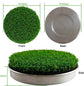 Golf Hole Cup Putting Green for Backyard Practice Simulated Lawn and Metal Base(2 Pieces)