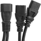2Pack UPS Server Y Splitter C14 to 2 x C13 Power Adapter Cable Cord