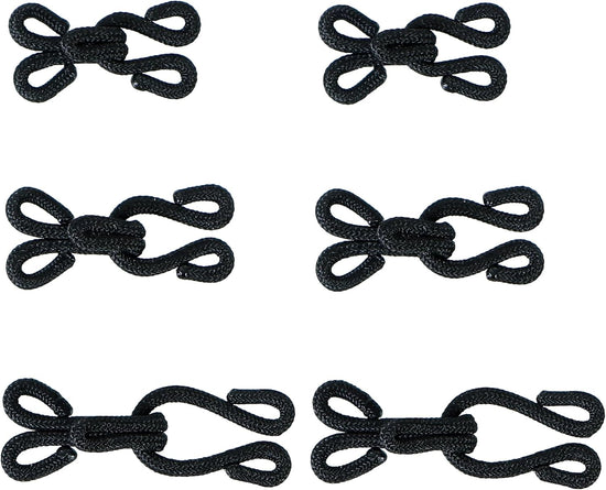 30 Pcs Sewing Hook and Eye Closure Fur Hooks Eyes for Crafts Clothing Locks Bras Coats DIY Craft Projects Pet (Black) BLACK