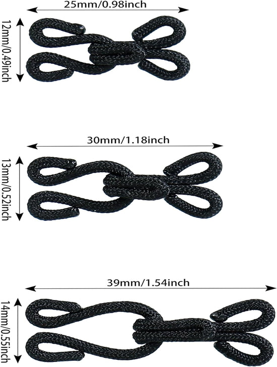 30 Pcs Sewing Hook and Eye Closure Fur Hooks Eyes for Crafts Clothing Locks Bras Coats DIY Craft Projects Pet (Black) BLACK