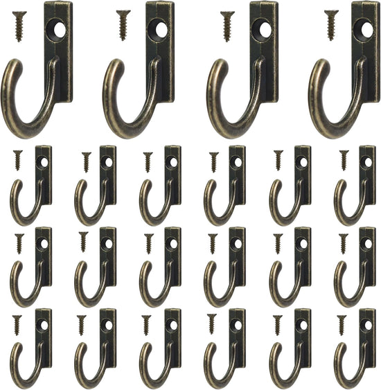 40 Pieces Key Hooks Jewelry Small Hook Wall Mounted Single for Hanging Clothes Hat Kitchen Bathroom Towel Farmhouse Retro Craft Projects Bronze