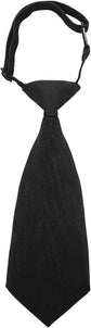 Boys Pre-Tied Adjustable Necktie, Design for Kids & Teens, School Uniform Tie Wedding Graduation Formal Wear(Black)