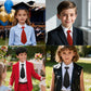 Boys Pre-Tied Adjustable Necktie, Design for Kids & Teens, School Uniform Tie Wedding Graduation Formal Wear(Black)