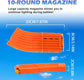 10 Darts Curved Magazine Quick Reload Clip Compatible for Nerf Elite (Orange, 2Pcs) 2pcs Orange