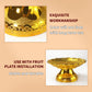 Buddhist Offering Plate Tray base with Golden Lotus Design - Serving for Fruit Offering, Home Dining,Temple Rituals( 2-Pack Base) 2PCS Base