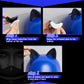 4 Pairs Helmet Devil Horns Motorcycle Accessories Cat Ears Wings with Adhesive Suction Cup Ski Bike for Women Men, Black