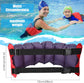Inflatable Swim Belt Pool Flotation Portable Waist Floatation Aid for Adults Adjustable Training with Buckle and Rope Swimming Beginners Red Blue