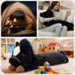 47 Inches Giant Horse Stuffed Animal Weighted Oversized Black Plush Toys Soft Hugging Pillow Bedroom Decor Backrest for Accent Chairs Birthday Gift Kids Boys Girls Adults