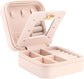 Small Jewelry Box, Travel Case PU Leather Organizer Storage Holder Portable Jewellery Display for Necklace Earring Rings (Double layer bare powder bicycle)