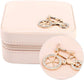 Small Jewelry Box, Travel Case PU Leather Organizer Storage Holder Portable Jewellery Display for Necklace Earring Rings (Double layer bare powder bicycle)