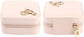 Small Jewelry Box, Travel Case PU Leather Organizer Storage Holder Portable Jewellery Display for Necklace Earring Rings (Double layer bare powder bicycle)