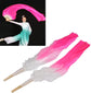 Dance Fan, 1 Pair Long Fan Belly Fans Folding Performance Classical (Pink)