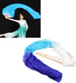 Dance Fan, 1 Pair Long Fan Belly Fans Folding Performance Classical (Blue)