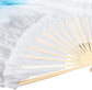 Dance Fan, 1 Pair Long Fan Belly Fans Folding Performance Classical (Blue)