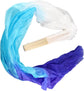 Dance Fan, 1 Pair Long Fan Belly Fans Folding Performance Classical (Blue)
