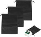 Nylon Drawstring Shoe Bag, 3PCS Bags for Travelling Dustproof Waterproof Travel Bag Underwear Shoes Pants Storage(Black)