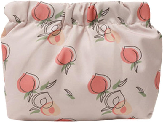 2Pcs Printed Pocket Cosmetic Bag, Mini Makeup Bag Portable Lipstick Case Travel Organizer for Headphones Jewelry