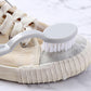 Sneaker Cleaner Brush, Multi Functional Shoe Brush Double Sided Washing Plastic Scrub for Stains (grey)