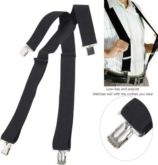 Mens Suspenders, 2 Inches Wide X Back Adjustable Suspenders with Heavy Duty Clips Men&