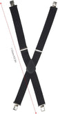 Mens Suspenders, 2 Inches Wide X Back Adjustable Suspenders with Heavy Duty Clips Men&