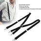 Mens Suspenders,Back Hidden Suspender,Adjustable Stretchable 2.5x110cm/1.0x43.3in Clip Suspenders Fit 4 Metal Buckles Pants for Adult(black)