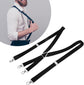 Mens Suspenders,Back Hidden Suspender,Adjustable Stretchable 2.5x110cm/1.0x43.3in Clip Suspenders Fit 4 Metal Buckles Pants for Adult(black)