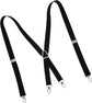 Mens Suspenders,Back Hidden Suspender,Adjustable Stretchable 2.5x110cm/1.0x43.3in Clip Suspenders Fit 4 Metal Buckles Pants for Adult(black)