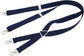 Mens Suspenders,Back Hidden Suspender,Adjustable Stretchable 2.5x110cm/1.0x43.3in Clip Suspenders Fit 4 Metal Buckles Pants for Adult(Navy blue)