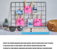 Glasses Organizer Jewelry Tray, 5 Grids Leather Eyeglass Storage Case Sunglass Display Tray and Watch Collection Organizer(Light Blue)