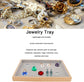Velvet Stackable Jewelry Tray, Wood Flat Organizer Tray Drawer for Necklace Bracelet Ring Showcase Display(Grey)
