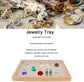 Velvet Stackable Jewelry Tray, Wood Flat Organizer Tray Drawer for Necklace Bracelet Ring Showcase Display(Beige)